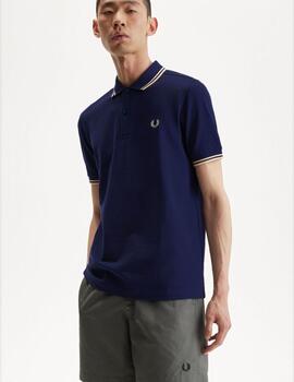 Polo Fred Perry Twin Tipped Marino hombre