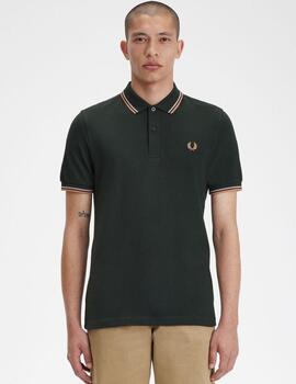 Polo Fred Perry Twin Tipped Verde hombre