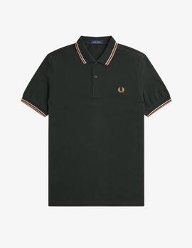 Polo Fred Perry Twin Tipped Verde hombre