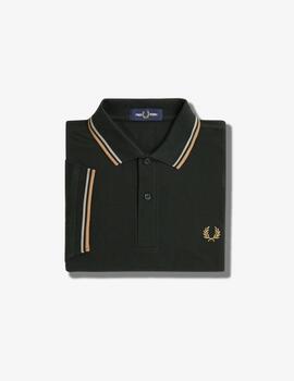 Polo Fred Perry Twin Tipped Verde hombre