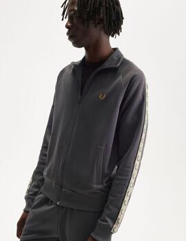 Sudadera Fred Perry Contrast Tape Gris hombre