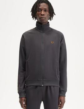 Sudadera Fred Perry Contrast Tape Gris hombre