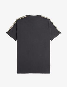 Camiseta Fred Perry Contrast Tape Ringer Gris hombre