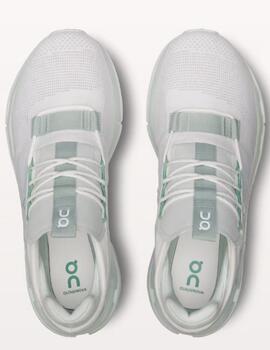 Zapatilla On Running Cloudnova Blanca/Gris/Verde hombre