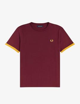 Camiseta Fred Perry Ringer Granate