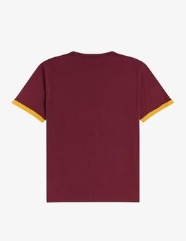 Camiseta Fred Perry Ringer Granate