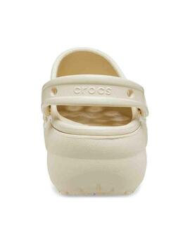 Zueco Crocs Classic Platform Clog Crudo mujer