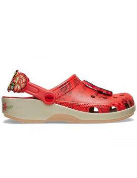 Zueco Crocs Frida Kahlo Classic Clog Rojo mujer