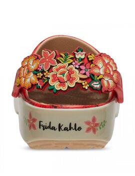 Zueco Crocs Frida Kahlo Classic Clog Rojo mujer