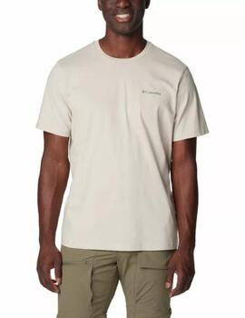 Camiseta Columbia Explorers Canyon Bac Beige hombre