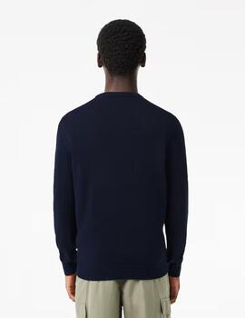 Jersey Lacoste Marino redondo hombre