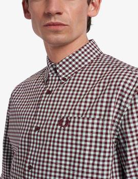 Camisa Fred Perry m/l Granate