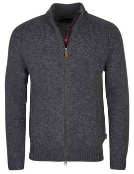 Chaqueta Barbour Liso Pico Calder Knitt Gris