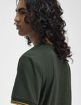 Camiseta Fred Perry Twin Tipped Verde/Amarilla hombre