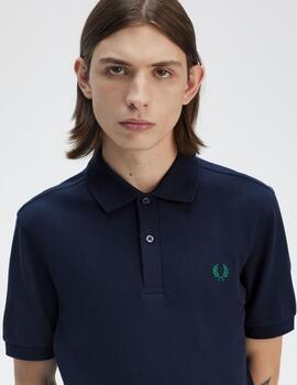Polo Fred Perry Plain Azul Marino/Verde hombre