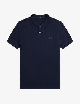 Polo Fred Perry Plain Azul Marino/Verde hombre