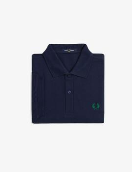 Polo Fred Perry Plain Azul Marino/Verde hombre