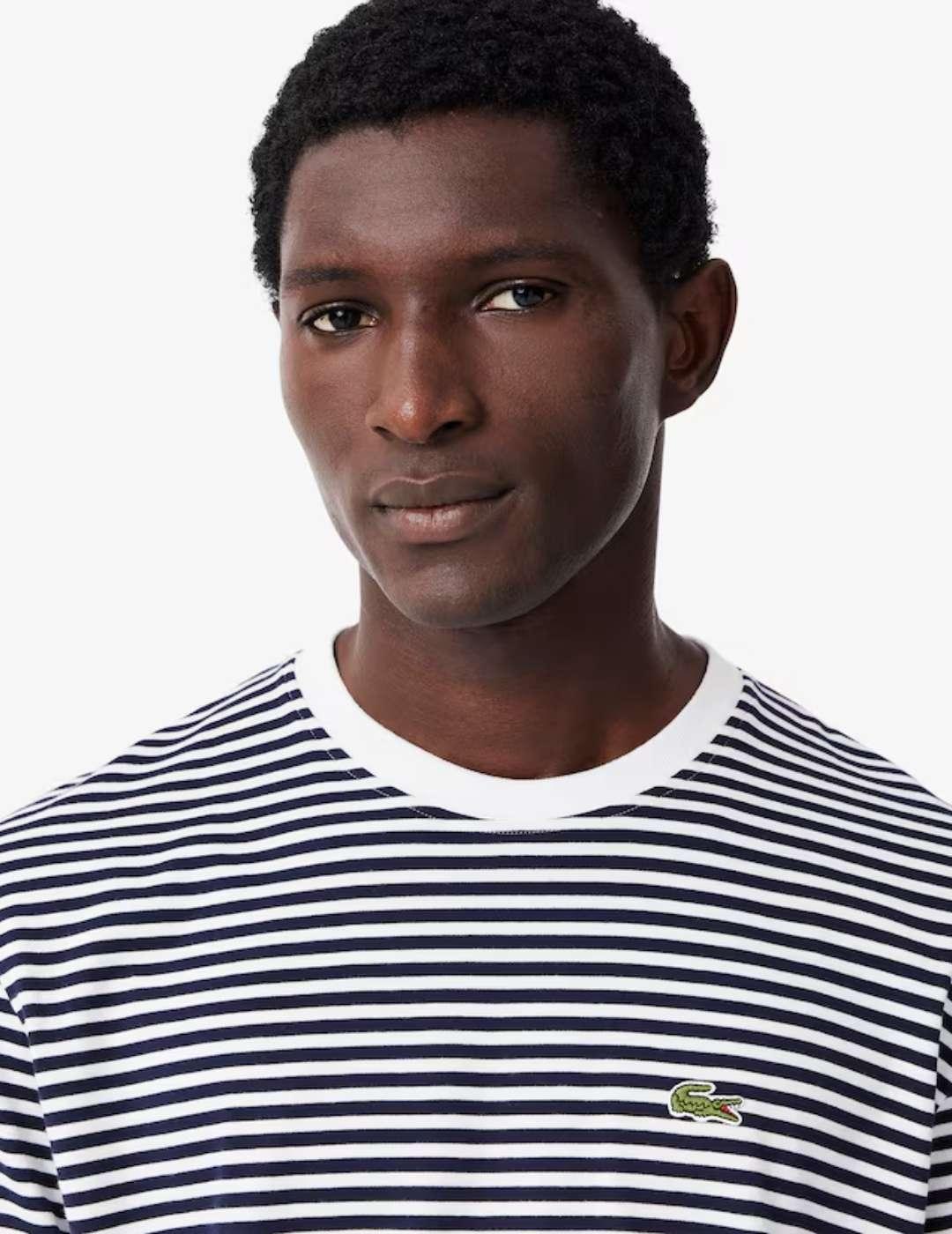 Camiseta Lacoste Rayas Marinas hombre