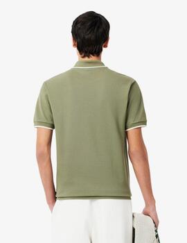 Polo Lacoste Chemise Col Bord-Cotes Verde Oliva hombre