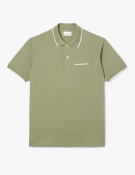 Polo Lacoste Chemise Col Bord-Cotes Verde Oliva hombre