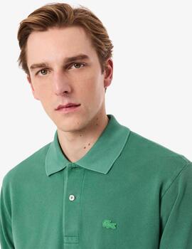 Polo Lacoste Chemise Col Bord-Cotes Verde hombre
