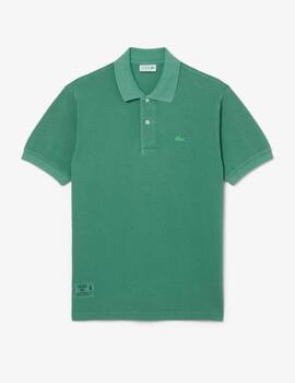 Polo Lacoste Chemise Col Bord-Cotes Verde hombre
