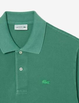 Polo Lacoste Chemise Col Bord-Cotes Verde hombre