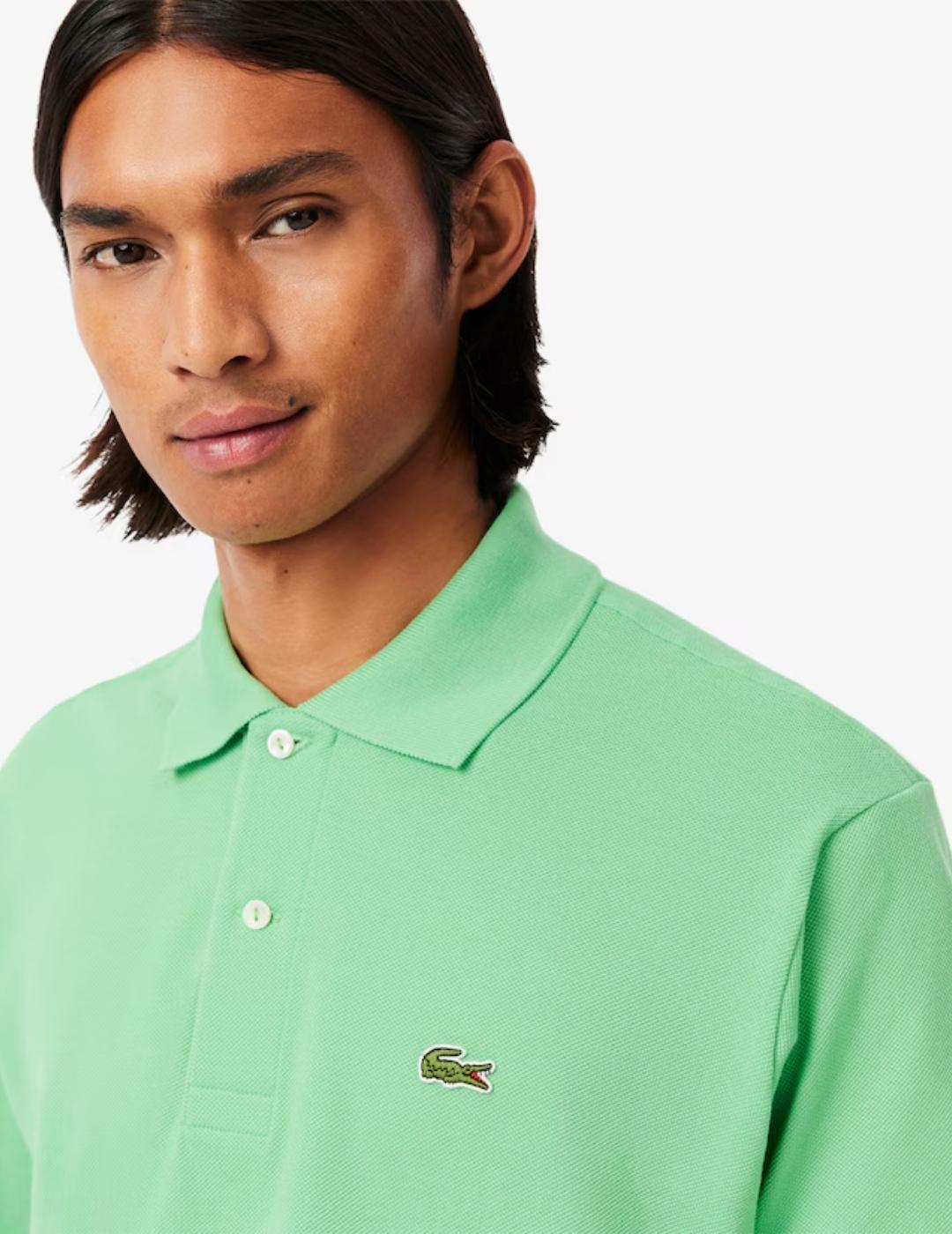 Polo Lacoste cuello canale M/C Verde uinisex