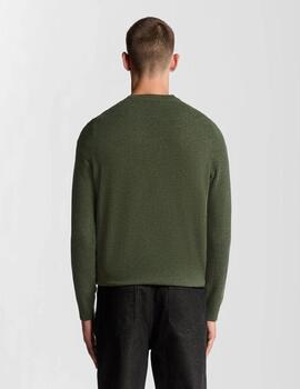 Jersey Lambswool Blend Crew Neck Verde Hombre