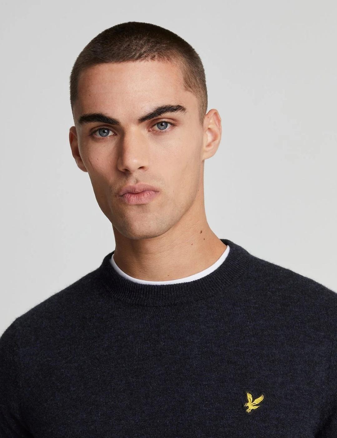 Jersey Lambswool Blend Crew Neck Marino Hombre