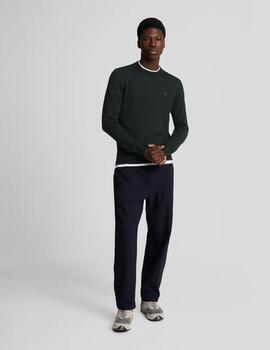 Jersey Merino Crew Neck Negro Hombre