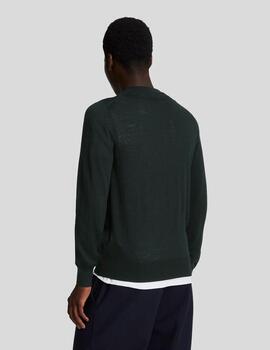 Jersey Merino Crew Neck Negro Hombre