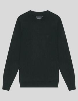 Jersey Merino Crew Neck Negro Hombre