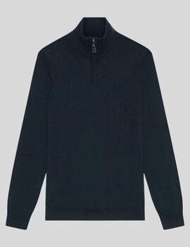 Jersey Merino Quarter Zip Marino Hombre