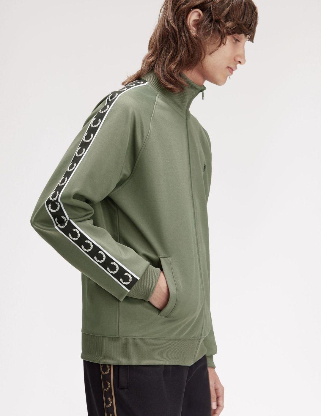 Sudadera Taped Track Fred Perry  Verde Hombre