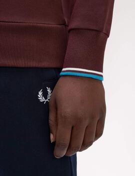Sudadera Fred Perry Crew Neck Granate  Hombre