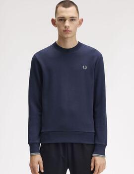 Sudadera Fred Perry Crew Neck Marino Hombre