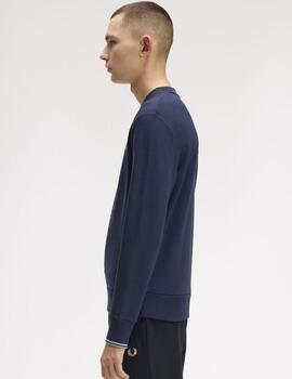 Sudadera Fred Perry Crew Neck Marino Hombre