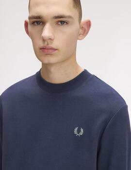 Sudadera Fred Perry Crew Neck Marino Hombre