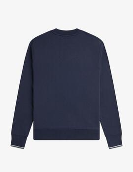 Sudadera Fred Perry Crew Neck Marino Hombre