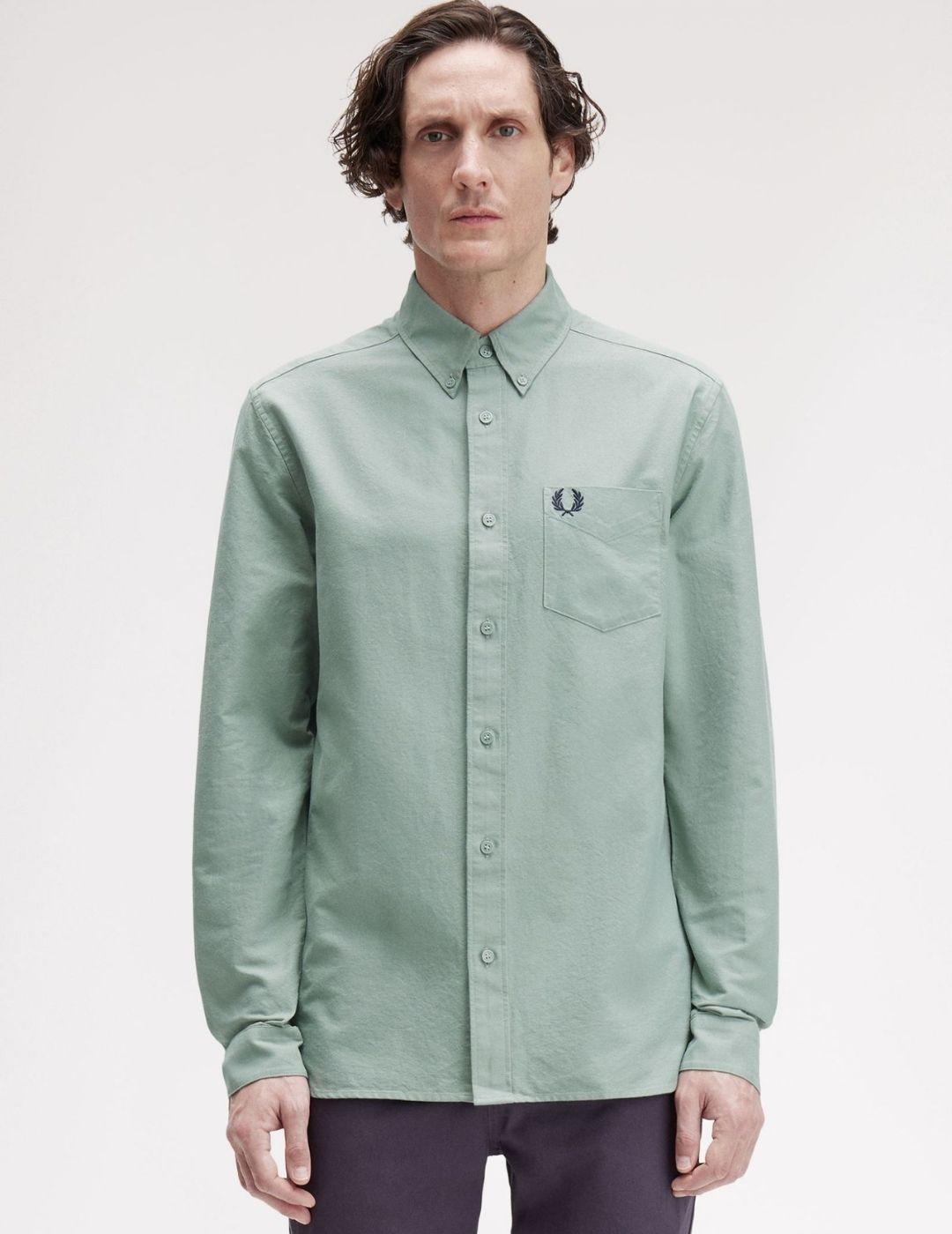 Camisa Fred Perry  Oxford Verde Hombre