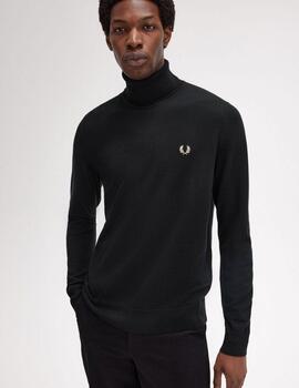 Jersey Roll Neck Fred Perry Negro Hombre