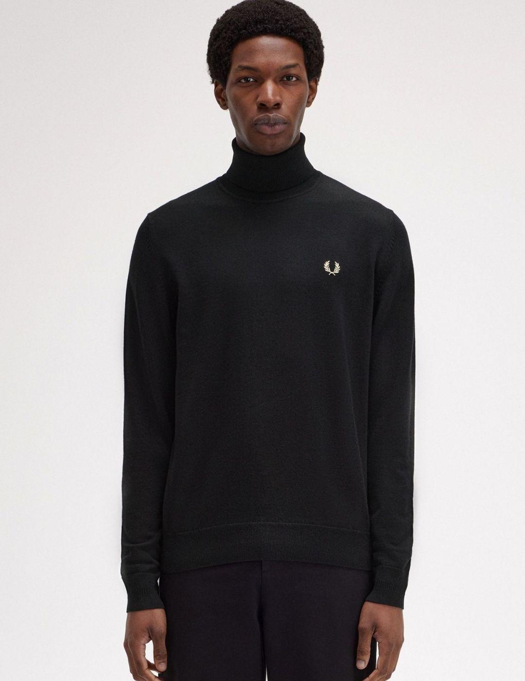 Jersey Roll Neck Fred Perry Negro Hombre