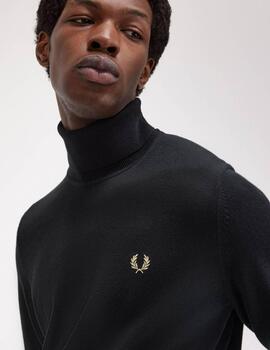 Jersey Roll Neck Fred Perry Negro Hombre