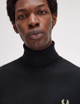 Jersey Roll Neck Fred Perry Negro Hombre