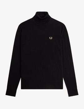 Jersey Roll Neck Fred Perry Negro Hombre
