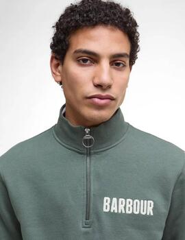 Sudadera Barbour Cotes Half Zip Verde Hombre