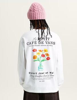 Camiseta Vans M/l Cafe blanca Unisex