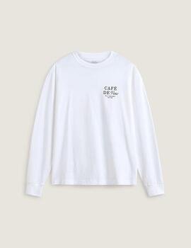 Camiseta Vans M/l Cafe blanca Unisex