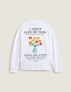 Camiseta Vans M/l Cafe blanca Unisex